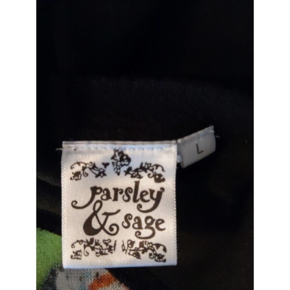 Parsley & Sage Womens Large Cardigan Button Artsy Wearable Art Colorful Black - Picture 3 of 7